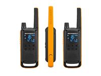 Motorola Licence Free 2 Way Radio {10km Line of Sight} 500mW, 12.5Khz, 16+121 Privacy Codes, 197 grams (with belt clip and battery), 20 Call-tones, Hard Carry-case, SIZE:5.7 x 18.1 x 3.3 cm, Keypad tones, LED Torch, Weather-proof, Vibrate Alert [MOTO TLKR-T82 EXTR]
