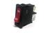 Slim Rocker Switch • Form : SPST-1-0 • 10A-250 VAC • Solder Tag • 19x6.8mm • Red Curved Actuator • Marking : ON / OFF [MRH10-S3BR]
