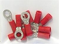 Ring Terminals Pre Packed Lugs • 10 per Pack • for Wire Range : 0.34 to 1.57 mm² • Red [OYSTPAC 3]
