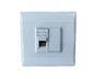 Wall Mount Face Plate 4X4 PVC 8W RJ45 Single CAT6A, Includes Keystone & Collar [NY-SA8P8C6ASW]