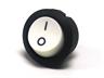 Round Rocker Switch • Form : SPST-1-0 • 6A-250 VAC • Solder Tag • Ø20mm • White Round Actuator • Marking : - / O [MR2110-R5BW]