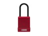 ABUS Industrial Safety Padlock Red, Aluminium Body, Width:40mm, Shackle Diameter:5mm, Precision 8 Pin Cylinder, LT8, Vertical Clearance:39mm, Locking Type:Key, Depth:22mm, Height:89mm, Key Retaining, Weight:108g [ABUS PADLOCK 76PS/40 RED]
