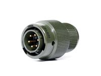 Circular Connector MIL-DTL-26482 Series 1 Style Bayonet Lock Cable End Plug/PG gland back shell/Straight. Relief Male 6 Pole #20 Contact. Solder. "W" Orientation 7,5A 600VAC/850VDC (5 - 7,5mm cable OD) [62GB-16J10-6PW]
