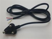 6-amp 3-pin Black Moulded Plugtop with 1.7m Lead Open-ended [PLUGTOP 6A3P 1,7M LD O/END BK]