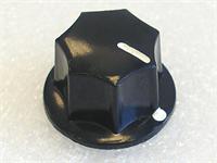 Plastic Screw Type Control Knob • Black • Shaft Hole Size : 6.4mm [KNOB16-0015]