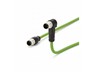 Cordset Shielded M12 D-Coded Male Straight 4 Pole – Male Angled 4 Pole 2x2 AWG22 - 1M Pure Cable (0985 342 132/1M) [XY-142M1D19010-ECN]