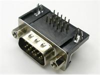 15 way Male D-Sub Connector with PCB Right Angle termination and High Density Pins [DEPA15PHD]