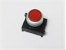 Push Button Actuator Switch Illuminated Momentary • Red Raised Lens • Metallic Silver 30mm Bezel [P302MRS]