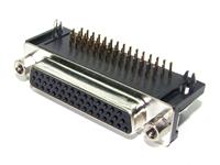 44 way Female D-Sub Connector with PCB Right Angle termination and High Density Pins [DBPA44SHD]