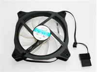 Fan - 12cm x 12cm, Transparent Fan Blades, with 4 X Single Colour LED Lights. One Green LED, One Blue, one Red, and one White. LEDS Come on Simultaneously, Cannot Set or Change LED Colours. [FAN RGB LED #TT]