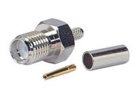 Coaxial SMA Female In-line Connector 50Ω Crimp for RG174 Cable [32K101-302D3]