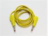 Safety Test Lead Yellow, 50cm, PVC 1mm square and 4mm Retractable Shroud Stackable 'Lantern' Banana Plugs 19A/600V CATII [XY-MLR50/1 YLW]