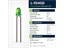 3mm Dome LED Lamp, Green - IV= 5mcd. Green Diffused Lens [L-934GD]