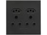 VETI 3 Double RSA Socket 2x16A, 2xV-Slim Socket, Unswitched (100x100mm) Graphite [VETI 3V24G]