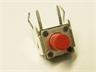 Tactile Switch • Form : 1A - SPST (NO)/4Termn (2Termn Grounded) • 50mA-12VDC • 260gf • Right-Angle-PCB-ThruHole • Red • Case Size : 6x6 ,Height : 5.85,Lever : 3.3mm [DTSA63R]