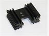 Extruded Heatsink for PCB Mounting for TO-3P TO-220 • pattern Drilled • Rth= 14 K/W • Length : 25.4mm • Black Anodised surface without PCB Pins [SK104LS-25,4]