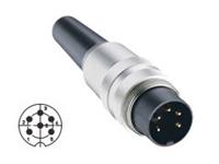 Inline DIN Circular Cable Plug Connector • Locking Type with threaded joint, ground contact • 6 way • Solder • 250VAC 5A • Cable ø4~6mm • IP40 [SV60M]