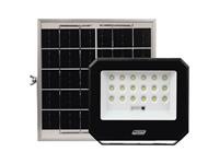 Solar LED Floodlight 50W, 600 Lumens, LED Type: SMD5050, Batt Capacity:3.2V 4AH LiFePO4, Batt Working Time:12HRS, come with Remote, Beam Angle:90°, 6000K Cool White, Solar Panel:6W/5V 210x200x17mm, Cable Length:2m, Floodlight:205x170x44.5mm, IP65 [MAJ SFX-50C]