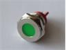 Vandal Resistant Pilot Lamp 16mm Flat Green Dot LED 24VDC 15mA- IP67 - Nickel Plated Brass [AVL16F-NDG24]
