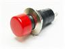 Miniature Push Button Switch • Latching • Form : SPST-0-1 • 3A-125 VAC • Solder-Lug • Red-Button • Round Actuator [R18-21A RED]
