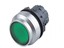 Push Button Actuator Illuminated Latching • Green Lens • Metallic Silver 30mm High Bezel [P304LGS]