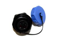 Circular Connector Plastic IP68 Screw Lock Cable Panel Jam Nut Receptacle 5 Poles Female With Cap [XY-CC212-5AS-C]
