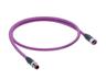 Cordset - Profibus M12 B COD Male - Female Straight. 5 Pole - Double End - 10M PUR Violet Cable 7.6mm OD. IP67 (27086) [0975 254 101/10M]