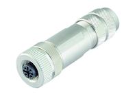 5 way Female Cylindrical Cable Connector with Screw Lock , Shieldable and Diecasted Zinc Thread Ring [99-1438-814-05]