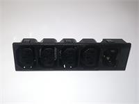 IEC C14M (X1) & C13F(X4) Multi-Inlet with Fuse Holder Snap-IN 1,5mm Solder Lug 4,8mm 10A 250VAC [6850-4-43/1,5MM]