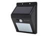 Flash Solar LED Wall Light Black 1W 200 Lumens Daylight 6500K with PIR Motion Sensor, 120° Beam Angle, Charging Time:8-12HRS, Li-ion Batt:5.5V 1200mAh, 96x124x48mm, IP54 [FLSH BL/SSWL-10B]