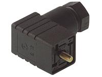 Valve Connector -Mini Cube Female DIN43650-C (9,4mm) - 3 Pole + Earth 6A 250VAC/VDC PG7 IP65 4 - 6mm OD Cable Entry BLACK (933024100) [GDS307 BK]