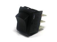 Miniature Rocker Switch • Form : DPDT-1-1 • 10A-250 VAC • Solder Tag • 19x13mm • Black Curved Actuator • Marking : None [MR322-C2BB]