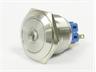 Ø25mm Vandal Proof Stainless Steel IP67 Push Button and Red 12V LED Ring Illuminated Switch with 1N/O 1N/C Momentary Operation and 5A-250VAC Rating [AVP25F-M3SDR12]