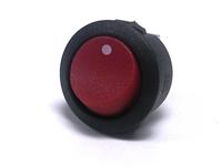 Round Rocker Switch • Form : SPDT-1-1 • 6A-250 VAC • Solder Tag • Ø20mm • Red Round Actuator • Marking : • [MR2120-R6BR]