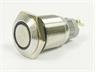 Ø16mm Vandal Proof Stainless Steel IP67 Push Button and Blue 12V LED Ring Illuminated Switch with 1N/O 1N/C Momentary Operation and 2A-36VDC Rating [AVP16F-M3SCB12]