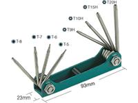 8PK-021T :: 8 Piece Folding Tamper-Proof Star Key Wrench Set • T9H, T10H, T15H, T29H, T25H,T27H, T30H, T40H [PRK 8PK-021T]