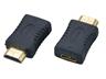 Adaptor HDMI-Male to HDMI(Mini)-Female Straight Gold Plated Contacts in Black [ADAPTOR HDMI M/MINI FEMALE ST]
