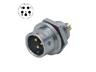 Male Circular Connector • Metal-Shielded with Push-Pull Snap Lock Panel-Mount Jam-Nut • 5 way • 180V 5A • IP67 [XY-CCM212-5P]