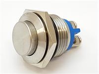 Ø16mm Vandal Proof Stainless Steel IP65 Push Button Switch with 1n/c Momentary Operation and 2A-36VDC Rating [AVP16RW-M0S]
