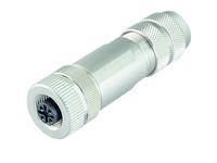 4 way Female Cylindrical Cable Connector with Screw Lock , Shieldable and Diecasted Zinc Thread Ring [99-3728-810-04]