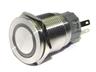 Ø19mm Vandal Resistant Stainless Steel IP65 Round Flat Hyper Plane Push Button and 12V Red/Green LED Ring Illuminated Switch with 1N/O 1N/C Latch Operation and 5A-250VAC Rating [AVP19FH-L2SCR/G12]