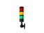 Industrial LED Tubular Econo Beacon Lamp 3 Layer Continuos Red/Yellow/Green 24VDC NPN with Foldable Mounting Base 64mm Ø x 329mm with Flylead IP20 [CLX-MSL-301-BN-RYG]