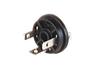 Valve Connector - Circular Male Receptacle DIN43650-C (9,4mm) - 2 Pole + Earth for OEM Injection Molding w/ Central Screw - 4A 250VAC/VDC IP65 for Discrete Wire BLACK (933377100) [GSSR200 BK]