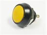Ø12mm Metal Zn-Al 17mm Round Bezel IP65 Push Button Switch with Yellow Dome Button, 1N/O Momentary Operation and 2A-36VDC Rating [PBMZR171ATLE4]