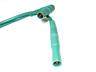 4mm PVC Safety Test Lead with 1mm sq. Straight Shroud Plug to 90° Angled Shroud Plug in Green 50 cm in length [MLS-WG 50/1 GREEN]