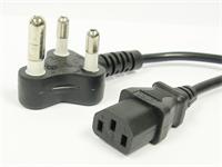 1.8m 10A Black Kettle Lead with 3 pin SA Plug to IEC Socket [CONKTL LD 1,8M BLK]