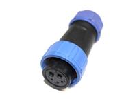 Circular Connector Plastic IP68 Screw Lock Cable End Plug 5 Poles Female [XY-CC210-5AS-I-1N]