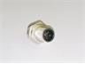 Circular Connector M12 A Code Male 4 Poles Screw Lock Rear Panel Entry Front Fixing With 6mm x 1mm Ø PCB Contacts M16 - IP67 [PM12AM4R-P/16]
