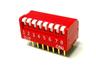 Piano Type DIP Switch • Pitch : 2,54mm • Form : 1A-SPST(NO) • 25mA-24VDC • 400gf max • PCB-Thru-Hole Straight [KTP08]