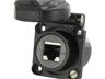 RJ45 Square Flange Panel Jack IP68 with Self Closing Cap - MIL-C26482 Style [RJF21NSCC]